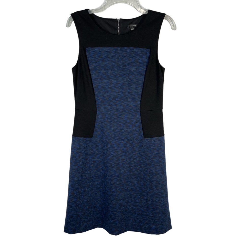 Ann Taylor Dress Color Block Ponte Sheath Dress Sz 4 Space Dyed